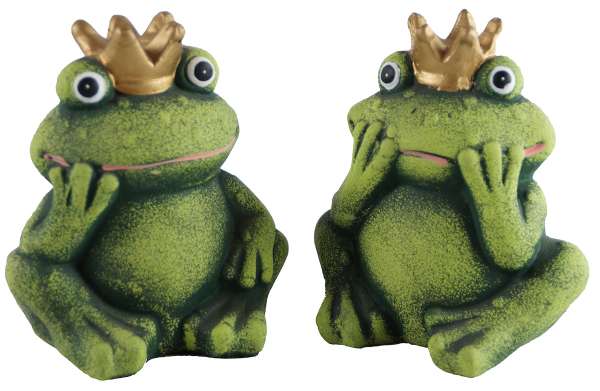 2er Set Toller Breitmaulfroschkönig ca. 17 cm - Dekofigur